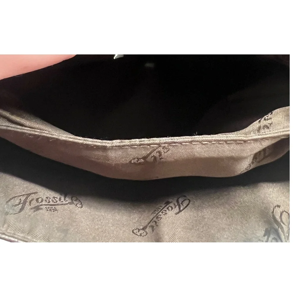 Fossil 954 Vintage Brown Pebbled Leather‎ Crossbody Bag Purse with Key Charm